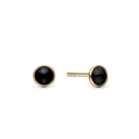 Christina Jewelry - Round Onyx, Forgyldt sølv ørestik - Modelnr.: 671-G103