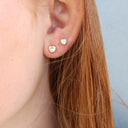 Sparkling Love Ørestikker - Blankpoleret Forgyldt Sterling Sølv m. 2 Hvide Cubic Zirkonia