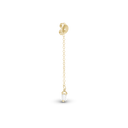 Stud Add On / 1 stk. Ørestik - Blankpoleret Forgyldt Sterling Sølv m. 2 Hvide Cubic Zirkonia