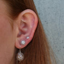 Sunshine Enkelt Ørestik / Single Stud - Blankpoleret Sterling Sølv