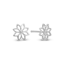 Simple Flower Ørestikker - Blankpoleret Sterling Sølv