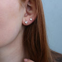 Sparkling Love Ørestikker - Blankpoleret Sterling Sølv m. 2 Hvide Cubic Zirkonia