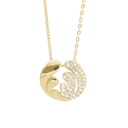 Ocean Splash Vedhæng - Blankpoleret Forgyldt Sterling Sølv m. 37 Cubic Zirkonia