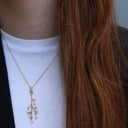 Cherry Tree Vedhæng - Blankpoleret Forgyldt Sterling Sølv m. 6 Ferskvandsperler