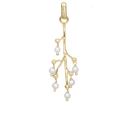 Cherry Tree Vedhæng - Blankpoleret Forgyldt Sterling Sølv m. 6 Ferskvandsperler