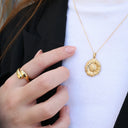 Sunflower Vedhæng - Blankpoleret Forgyldt Sterling Sølv