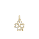 Shimmery Clover Vedhæng - Blankpoleret Forgyldt Sterling Sølv m. 37 Cubic Zirkonia