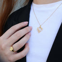 Nature Love Vedhæng - Satin Forgyldt Sterling Sølv