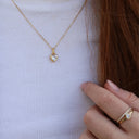 Sparkling Love Vedhæng - Blankpoleret Forgyldt Sterling Sølv m. 1 Cubic Zirkonia