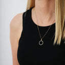 Christina - Big Topaz Circle, Pendant, gold pl silve