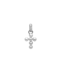 Pearl Cross Vedhæng - Blankpoleret Sterling Sølv m. 6 Ferskvandsperler