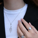 Cherry Tree Vedhæng - Blankpoleret Sterling Sølv m. 6 Ferskvandsperler