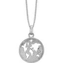 Christina Collect 925 sterling sølv Moder Jord Rundt vedhæng med "Verden" og klima venlig diamant, leveres med kæde. , model 680-S56K