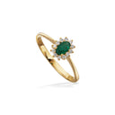 Diana ring roset 0,11 H-W/SI-smaragd 14 karat.