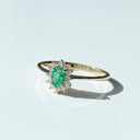 Diana ring roset 0,11 H-W/SI-smaragd 14 karat.