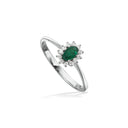 Diana ring roset 0,11 H-W/SI-smaragd 14 kt.