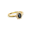 Diana ring roset 0,22 H-W/SI-safir 14 karat.