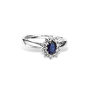Diana ring roset 0,26 H-W/SI-safir 14 kt.
