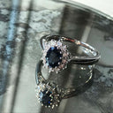 Diana ring roset 0,26 H-W/SI-safir 14 kt.