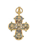 Vedhæng Dagmarkors med farvet emalje 37x31mm 750