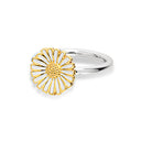 Ring marguerit mellem 12,5 mm. sølv-fg.-hvid