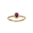 Diana ring roset 0,18 H-W/SI-Rubin14 kt