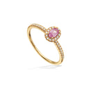 Diana ring roset 0,16 H-W/SI-pink safir 14 kt
