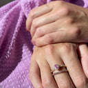 Diana ring roset 0,16 H-W/SI-pink safir 14 kt