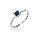 Diana ring roset 0,14 H-W/SI-safir 14 kt