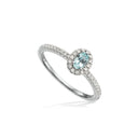 Diana ring roset 0,16 H-W/SI-aquamarin 14 kt