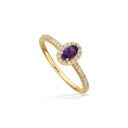 Diana ring roset 0,17 H-W/SI ametyst 14 kt