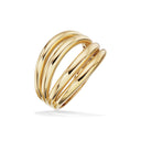 Bred 8 karat guld ring med tråde