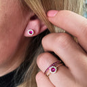 Ring rød cubic zir. 8 kt.