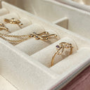 Ring pink/lilla cubic zir. 8 kt.