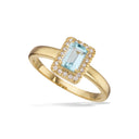 Ring topas+cubic zir. 8 kt.