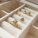 Ring topas+cubic zir. 8 kt.