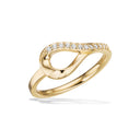 8 karat guld dråbe ring m. zirkonia