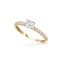 Funklende 8 karat guld solitaire ring med zirkonia