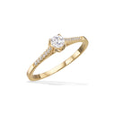 Ring 4 grabber cubic zir. 8 kt.