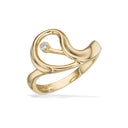 Bred og snoet 8 karat guld ring