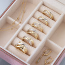 8 kt guld ring m. ferskvandsperler