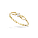 8 karat guld roset ring m. zirkonia