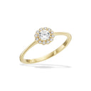 8 karat guld roset ring med zirkonia
