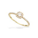 8 kt. guld roset ring med zirkonia