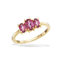 8 karat guld ring m. pink topas