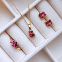 8 karat guld ring m. pink topas