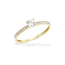 Solitaire ring m. zirkonia 8 karat guld