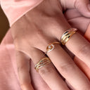 Ring  cubic zir. 2 fv. 8 kt.