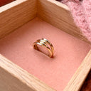 Bred 8 karat guld ring med 4 tråde