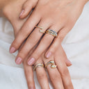 8 karat guld ring med 2 dråber